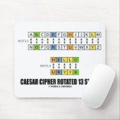 Caesar Cipher Rotated 13 Steps Kryptographie Mousepad (Mit Mouse)