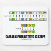 Caesar Cipher Rotated 13 Steps Kryptographie Mousepad (Vorne)