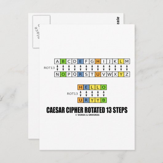 Caesar Cipher Rotierte 13 Stufen (Kryptographie) Postkarte (Vorne/Hinten)