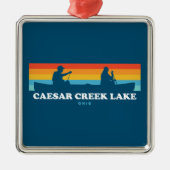 Caesar Creek Lake Ohio Canoe Ornament Aus Metall (Vorne)