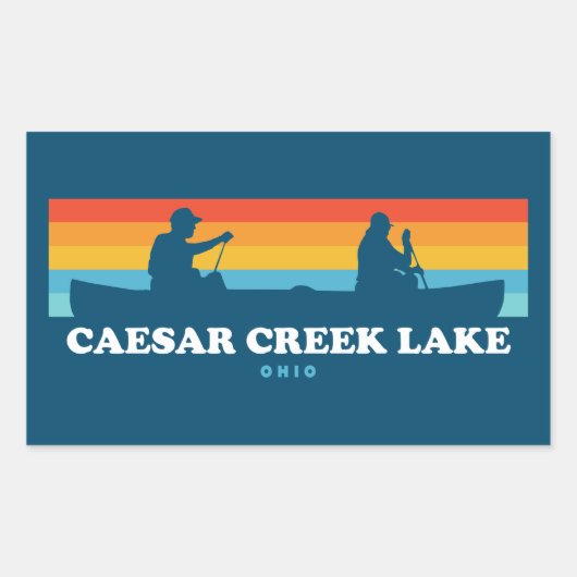 Caesar Creek Lake Ohio Canoe Rechteckiger Aufkleber (Vorderseite)