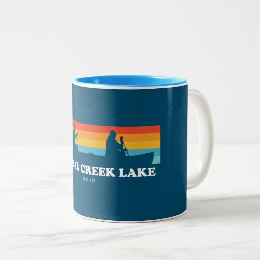 Caesar Creek Lake Ohio Canoe Zweifarbige Tasse (VorderseiteRechts)