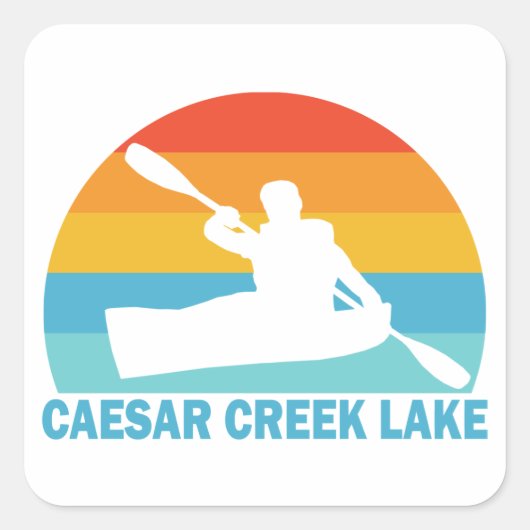 Caesar Creek Lake Ohio Kayak Quadratischer Aufkleber (Vorderseite)