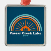Caesar Creek Lake Ohio Rainbow Ornament Aus Metall (Vorne)