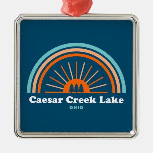 Caesar Creek Lake Ohio Rainbow Ornament Aus Metall (Vorne)