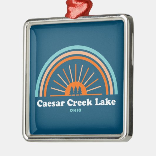Caesar Creek Lake Ohio Rainbow Ornament Aus Metall (Links)