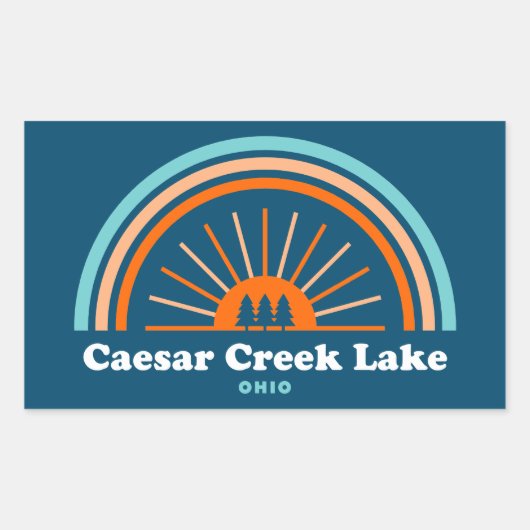 Caesar Creek Lake Ohio Rainbow Rechteckiger Aufkleber (Vorderseite)
