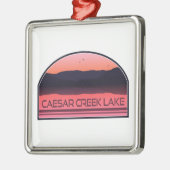 Caesar Creek Lake Ohio Roter Sonnenaufgang Ornament Aus Metall (Links)