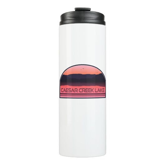 Caesar Creek Lake Ohio Roter Sonnenaufgang Thermosbecher (Vorderseite)