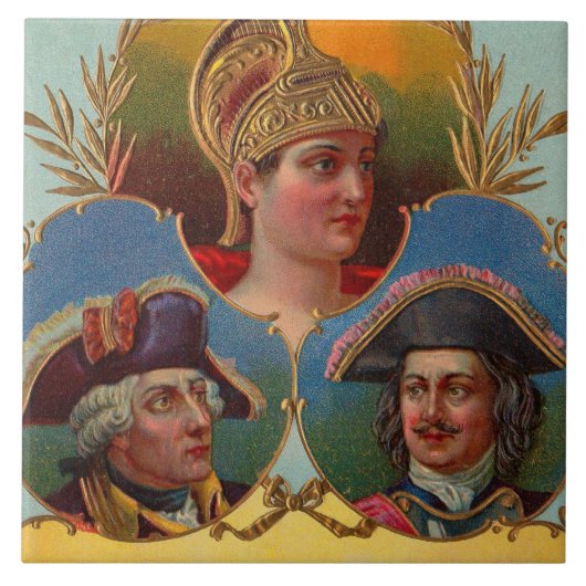 Caesar - Kaiser - Zar-Zigarrenkartentetikett Fliese (Vorderseite)