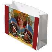 Caesar - Kaiser - Zar-Zigarrenkartentetikett Große Geschenktüte (Rückseite Schrägansicht)