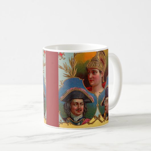Caesar - Kaiser - Zar-Zigarrenkartentetikett Kaffeetasse (VorderseiteRechts)