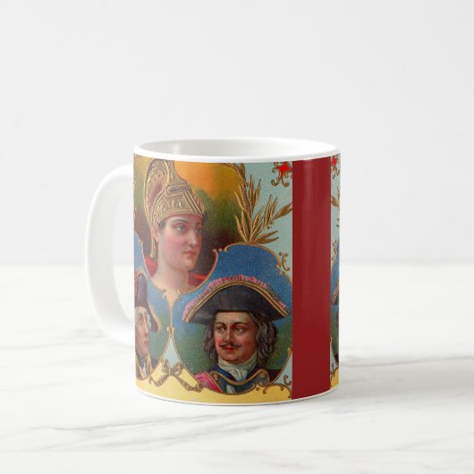 Caesar - Kaiser - Zar-Zigarrenkartentetikett Kaffeetasse (Vorderseite Links)