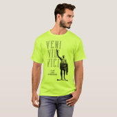 Caesar Veni Vidi Vici Safety Yellow Green Mens T-Shirt (Vorne ganz)