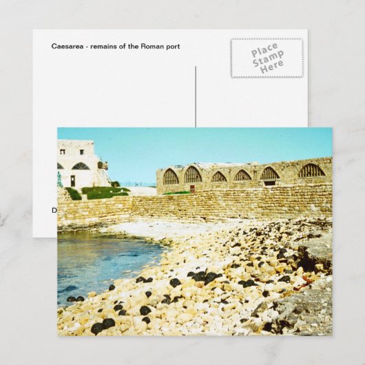 Caesarea - Überreste des römischen Hafens Postkarte (Vorne/Hinten)