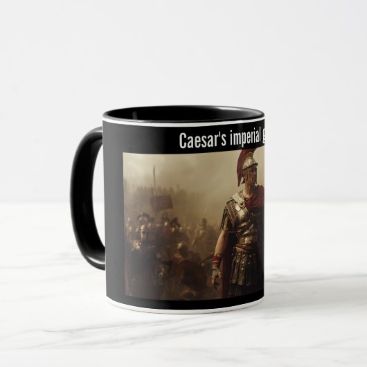 Caesars kaiserlicher Ruhm schwarz Tasse (Vorderseite Links)
