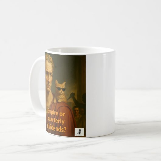 Caesars Reich oder Quartalsdividenden? Kaffeetasse (Vorderseite Links)