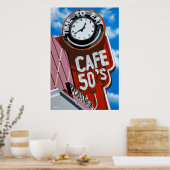 Cafe 50's Diner auf Historischer Route 66 Poster (Küche)
