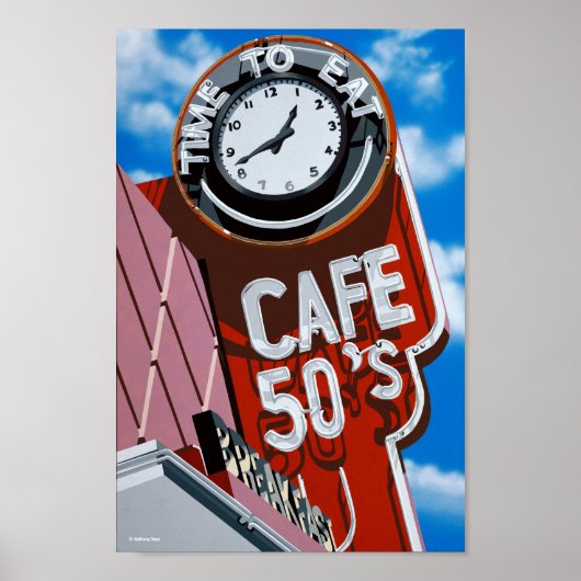 Cafe 50's Diner auf Historischer Route 66 Poster (Vorne)