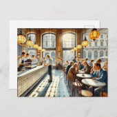 Café Al Porto Pinacoteca Casa Serodine Tasse Postkarte (Vorne/Hinten)