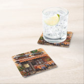 Café Al Porto Rechteckiger Pappuntersetzer (Vor Ort)