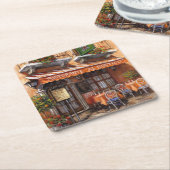 Café Al Porto Rechteckiger Pappuntersetzer (angewinkelt)