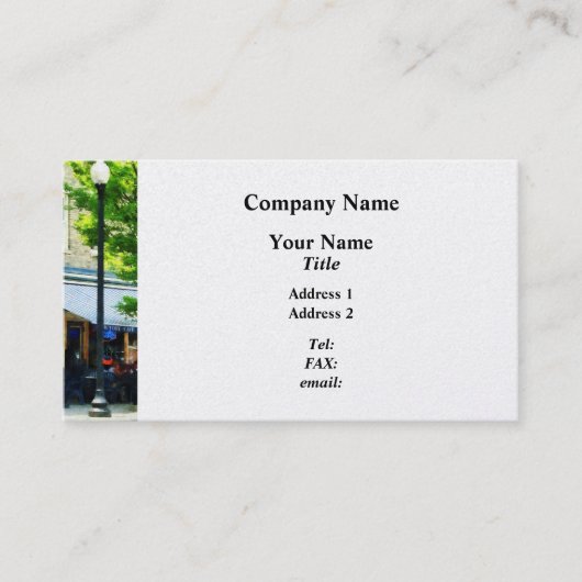 Cafe Albany NY Visitenkarte (Vorderseite)