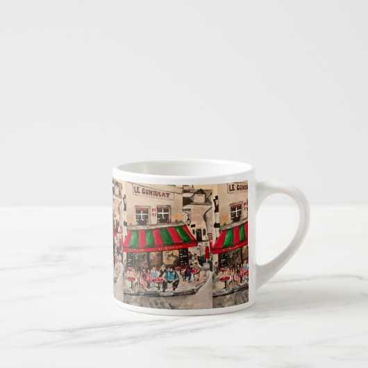 "Café an der Rue Norvins, Montmarte" Paris Espressotasse (Rechts)