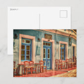 Cafe Architecture Gebäude Griechenland Peloponnes Postkarte (Vorne/Hinten)