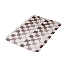 Cafe Au Lait checkerboard pattern Badematte