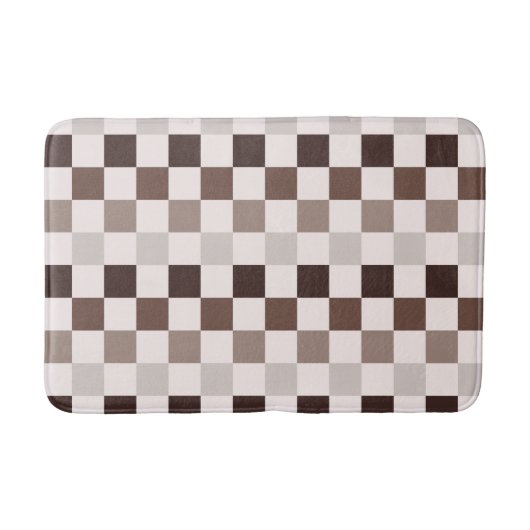 Cafe Au Lait checkerboard pattern Badematte (Vorderseite)