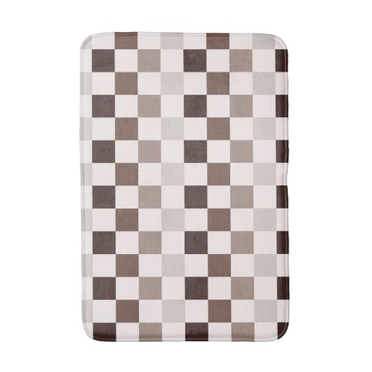 Cafe Au Lait checkerboard pattern Badematte (Vorderseite Vertikal)