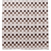 Cafe Au Lait checkerboard pattern Duschvorhang (Vorderseite)