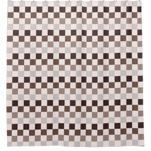 Cafe Au Lait checkerboard pattern Duschvorhang (Vorderseite)