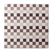Cafe Au Lait checkerboard pattern Fliese (Vorderseite)