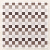 Cafe Au Lait checkerboard pattern Glasuntersetzer (Vorderseite)