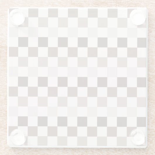 Cafe Au Lait checkerboard pattern Glasuntersetzer (Rückseite)