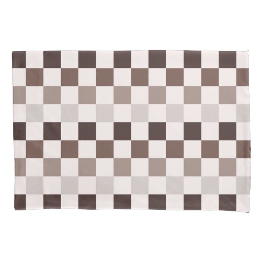 Cafe Au Lait checkerboard pattern Kissenbezug (Vorderseite-Links)