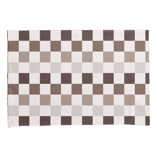 Cafe Au Lait checkerboard pattern Kissenbezug (Vorderseite-Rechts)