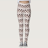Cafe Au Lait checkerboard pattern Leggings (Vorderseite)