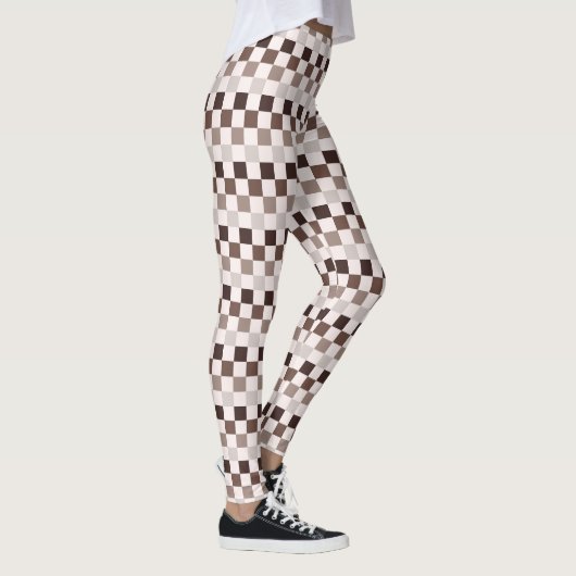 Cafe Au Lait checkerboard pattern Leggings (Rechts)