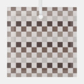 Cafe Au Lait checkerboard pattern Ornament Aus Glas (Vorderseite)