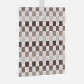 Cafe Au Lait checkerboard pattern Ornament Aus Glas (Vorderseite Rechts)
