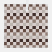 Cafe Au Lait checkerboard pattern Ornament Aus Glas (Rückseite)