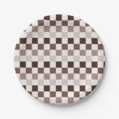 Cafe Au Lait checkerboard pattern Pappteller (Vorderseite)