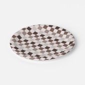 Cafe Au Lait checkerboard pattern Pappteller (Schrägansicht)