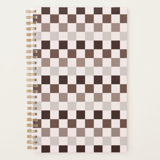 Cafe Au Lait checkerboard pattern Planer (Vorderseite)