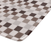 Cafe Au Lait checkerboard pattern Schneidebrett (Ecke)