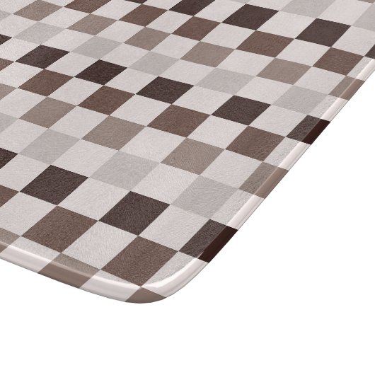 Cafe Au Lait checkerboard pattern Schneidebrett (Ecke)