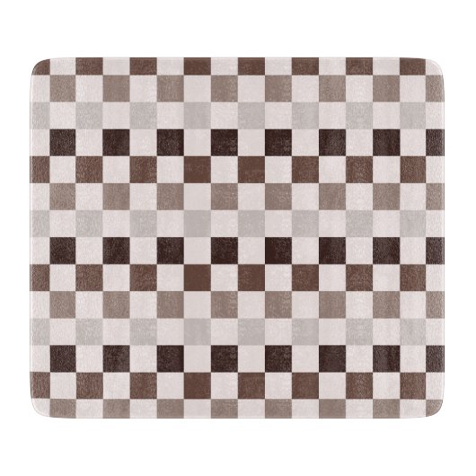 Cafe Au Lait checkerboard pattern Schneidebrett (Vorderseite)